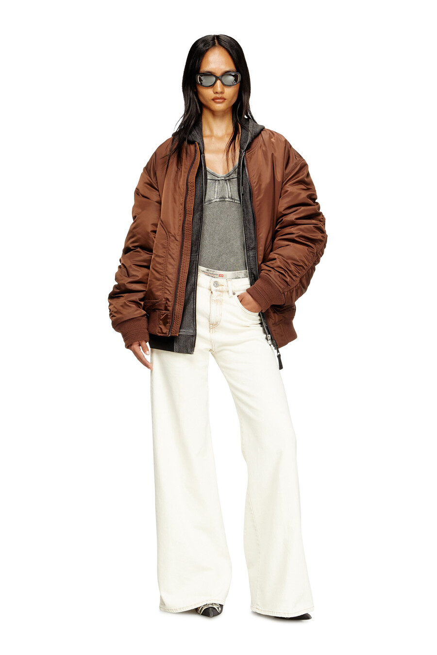 jeans a zampa da donna bianco diesel 1978 d-akemi