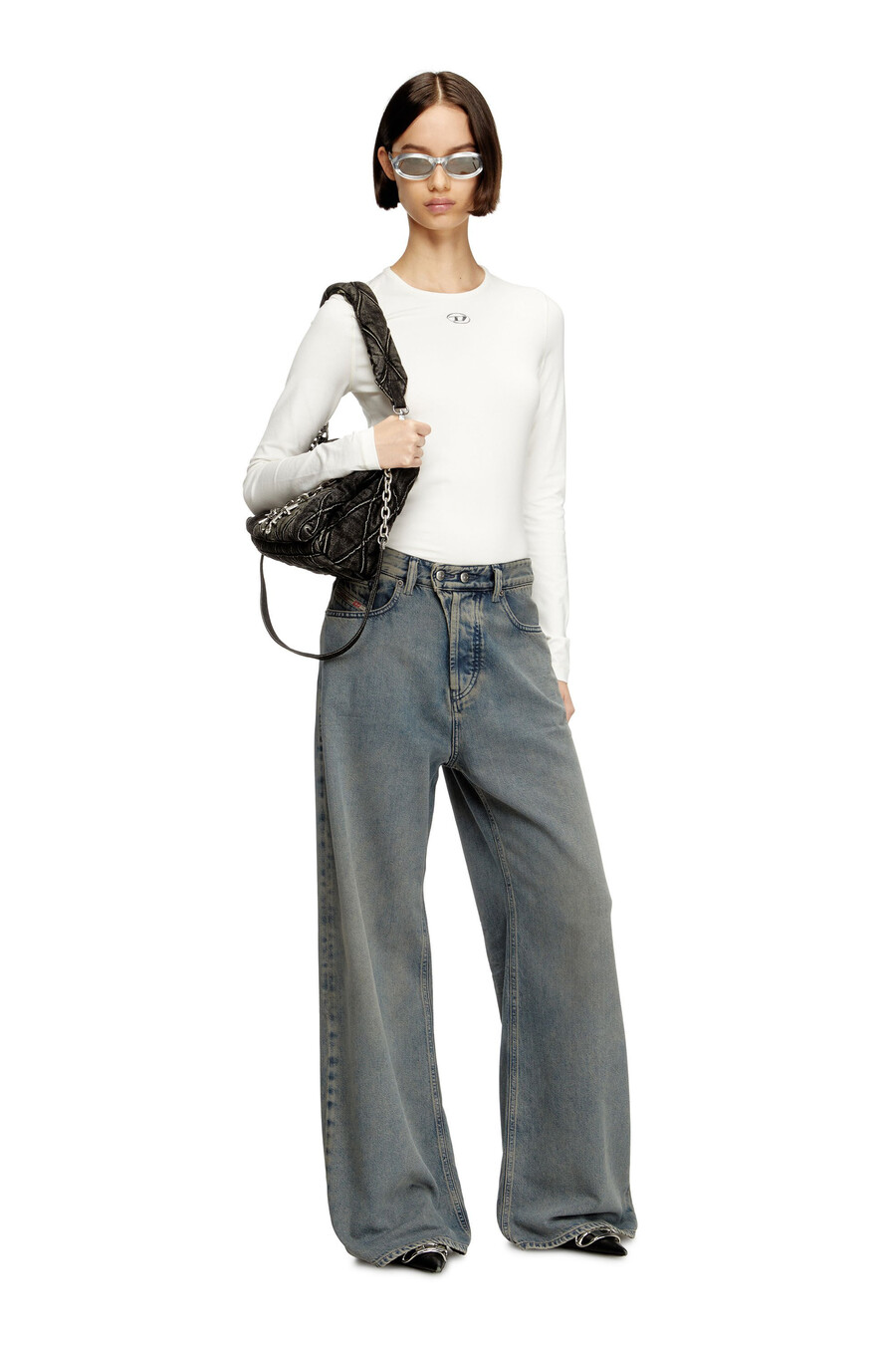 jeans da donna rilassati blu medio diesel 1996 d-sire