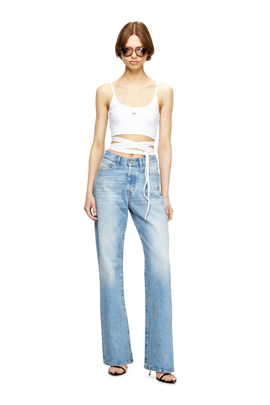 jeans regolari da donna azzurro diesel 1971 d-sent