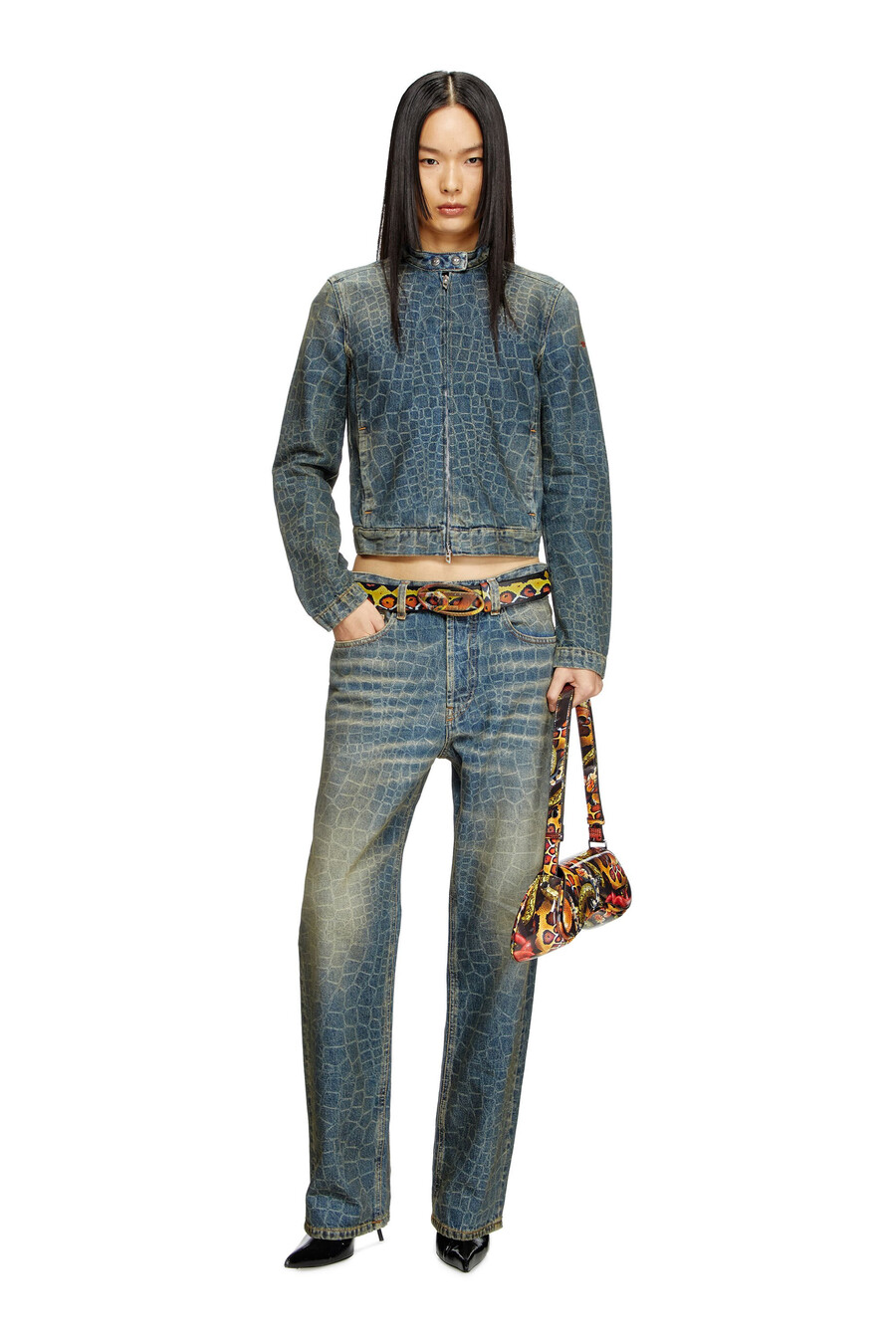 jeans da donna regolari blu scuro diesel 1988 d-ark