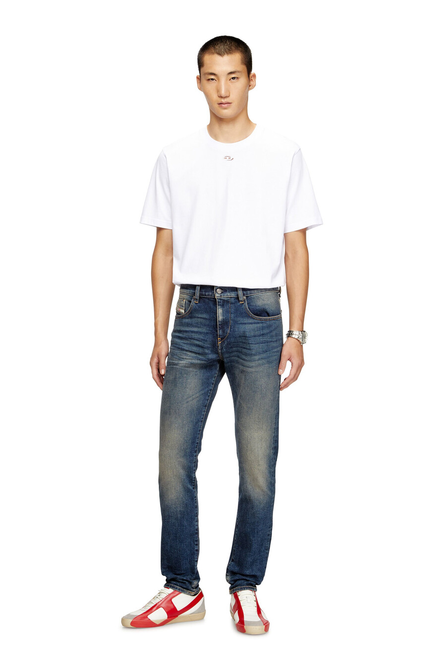jeans slim da uomo blu scuro diesel 2019 d-strukt