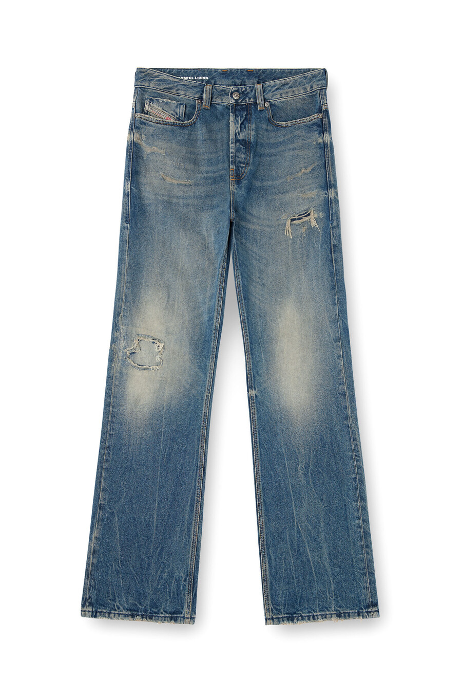 jeans da uomo rilassati blu medio diesel 1980 d-eeper