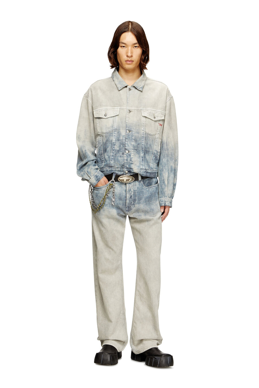 jeans da uomo rilassati blu medio diesel 1980 d-eeper