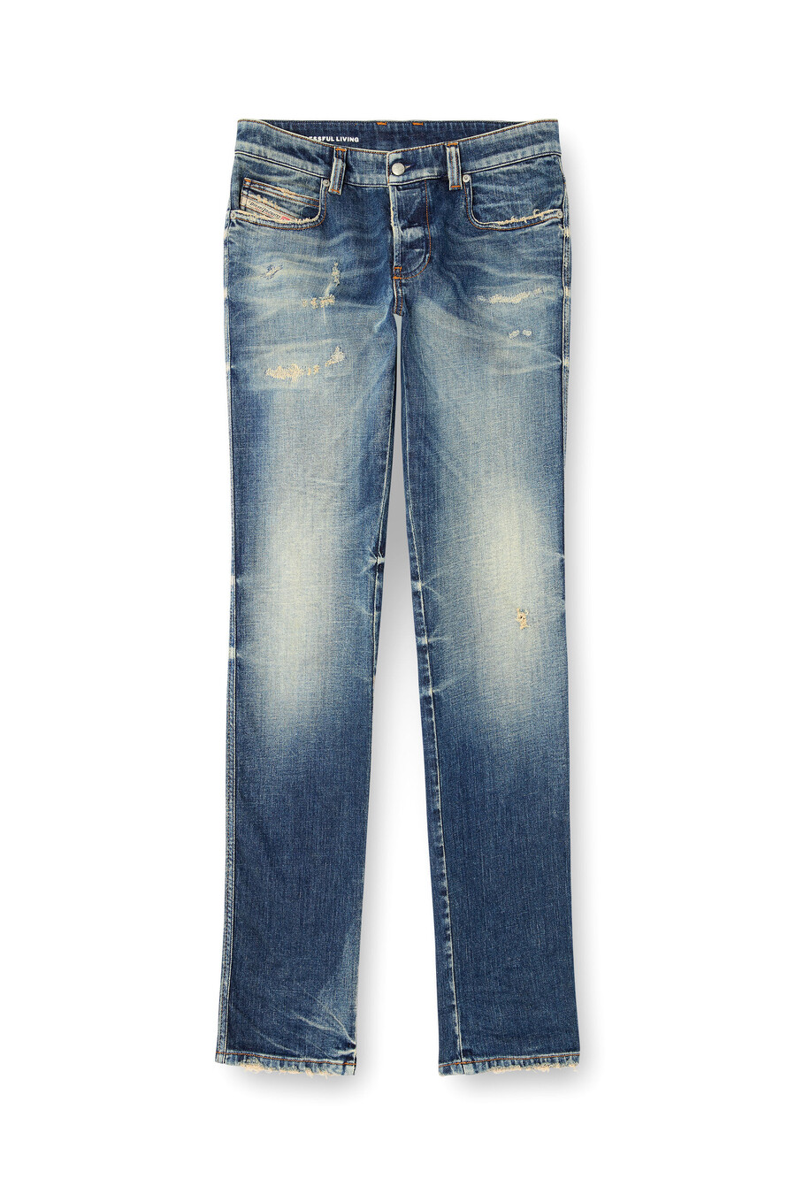 jeans slim da uomo blu scuro diesel 1993 d-vil