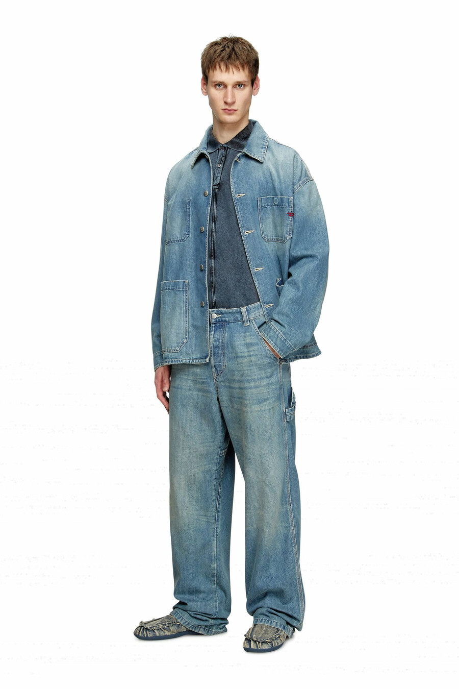 jeans da uomo rilassati azzurro diesel d-livery