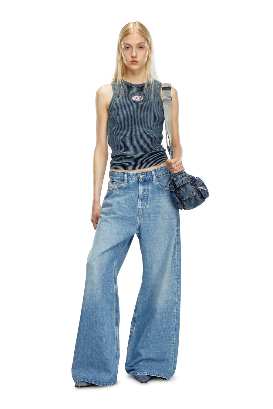 jeans da donna rilassati azzurro diesel 1996 d-sire
