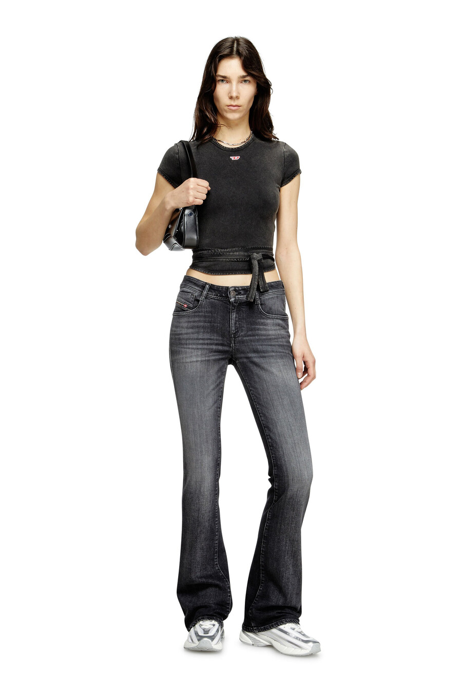 jeans bootcut da donna nerogrigio scuro diesel 1969 d-ebbey