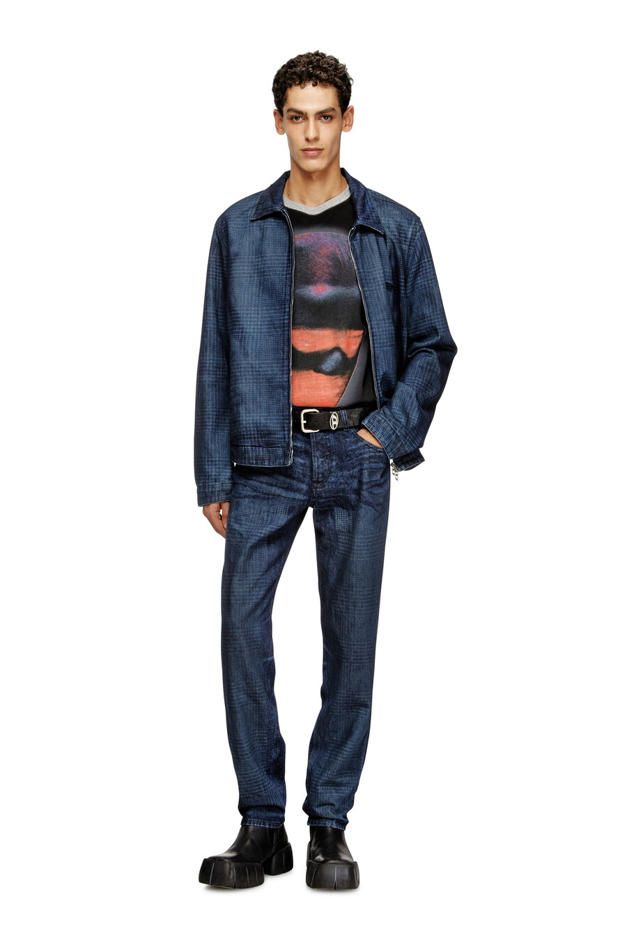 jeans da uomo regolari blu scuro diesel 2023 d-finitive