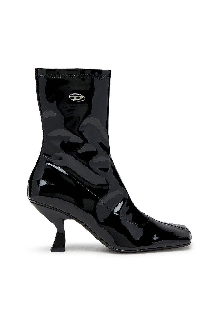stivaletti da donna d-amber in vernice elasticizzata pu nero diesel