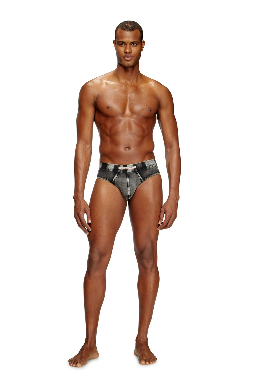 slip da uomo effetto denim nero diesel