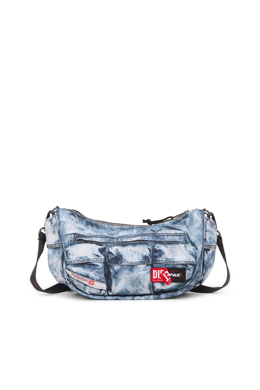 borsa multitasche da donna in denim trompe loeil blu diesel