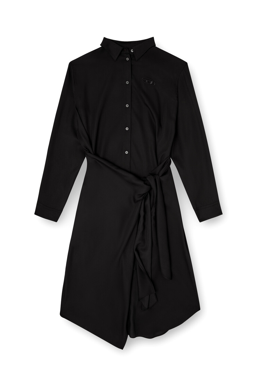abito midi da donna con dettaglio intrecciato nero diesel