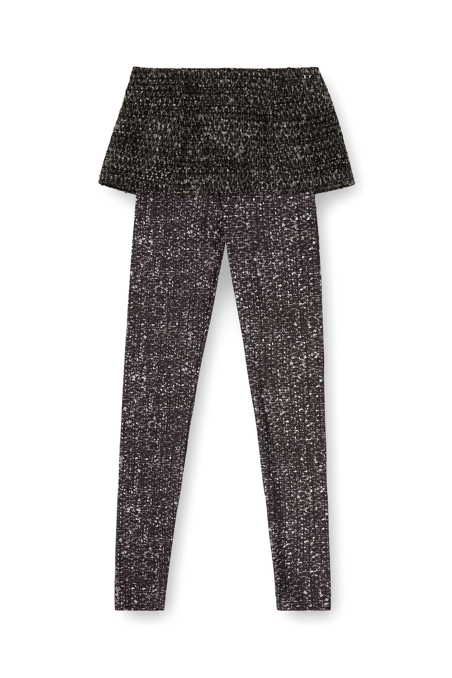 gonna bouclé da donna con leggings nero diesel