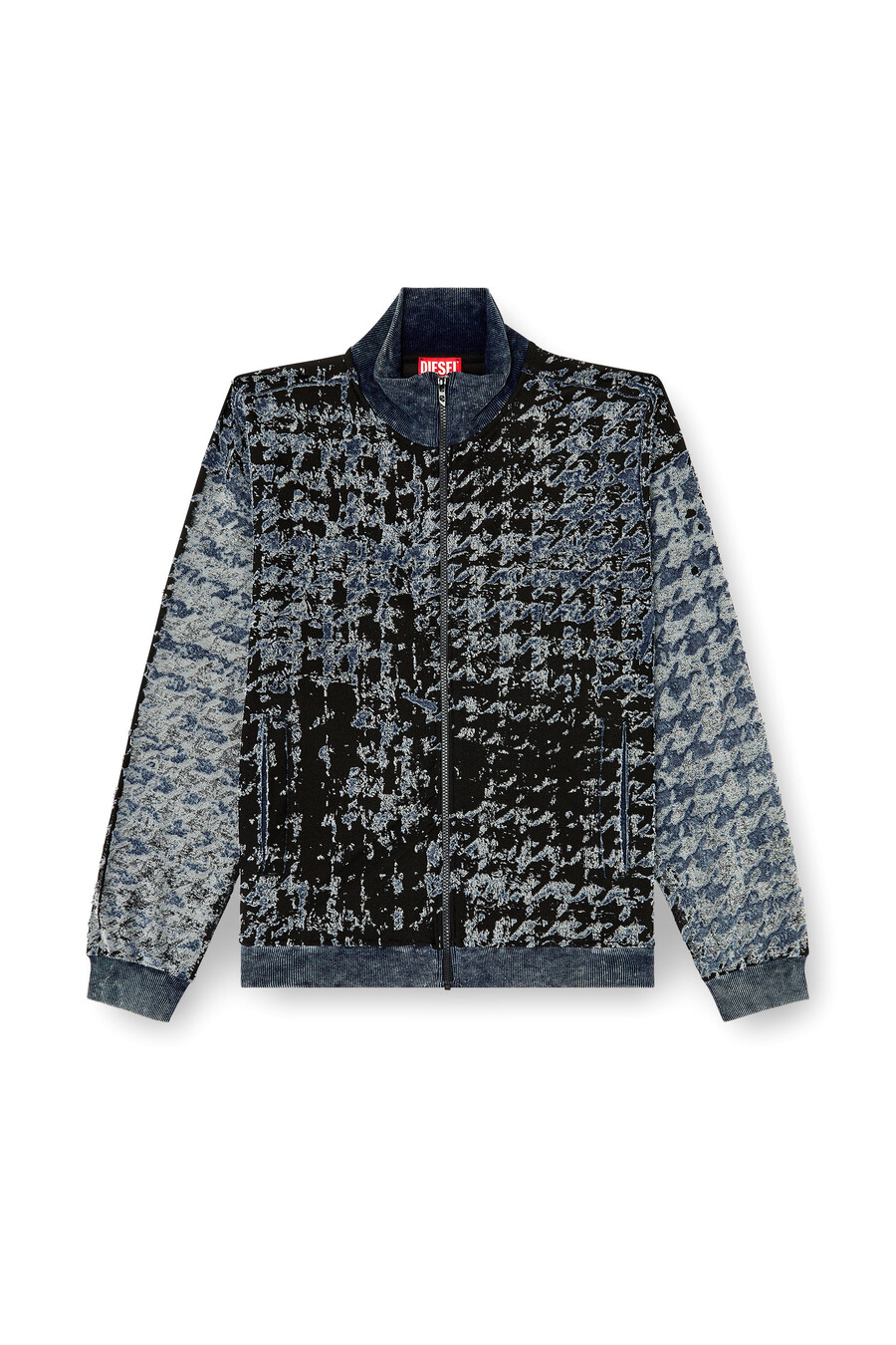 top con zip pied de poule devoré da uomo multicolore diesel