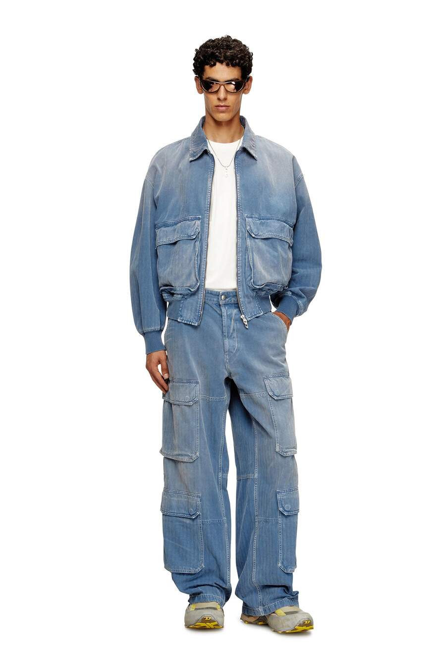 giacca da donna in denim spinato colorato blu diesel