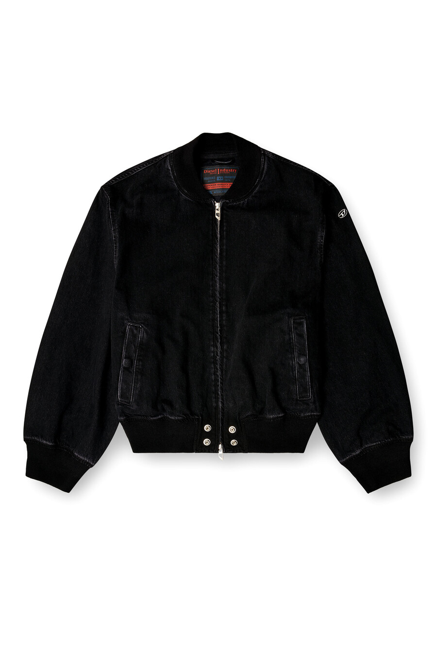 giubbotto bomber da donna in denim nero diesel
