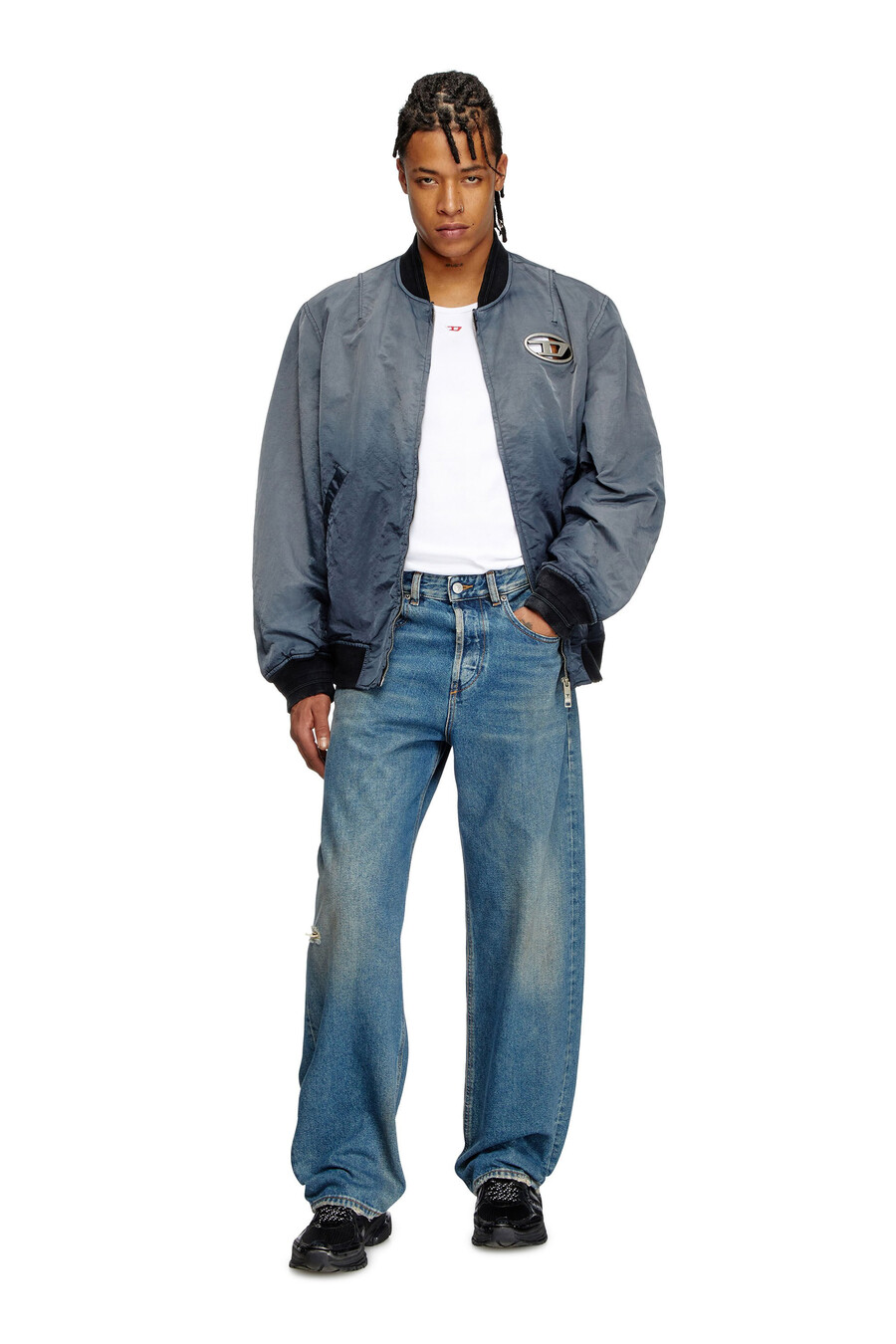 bomber imbottito uomo dégradé grigio diesel