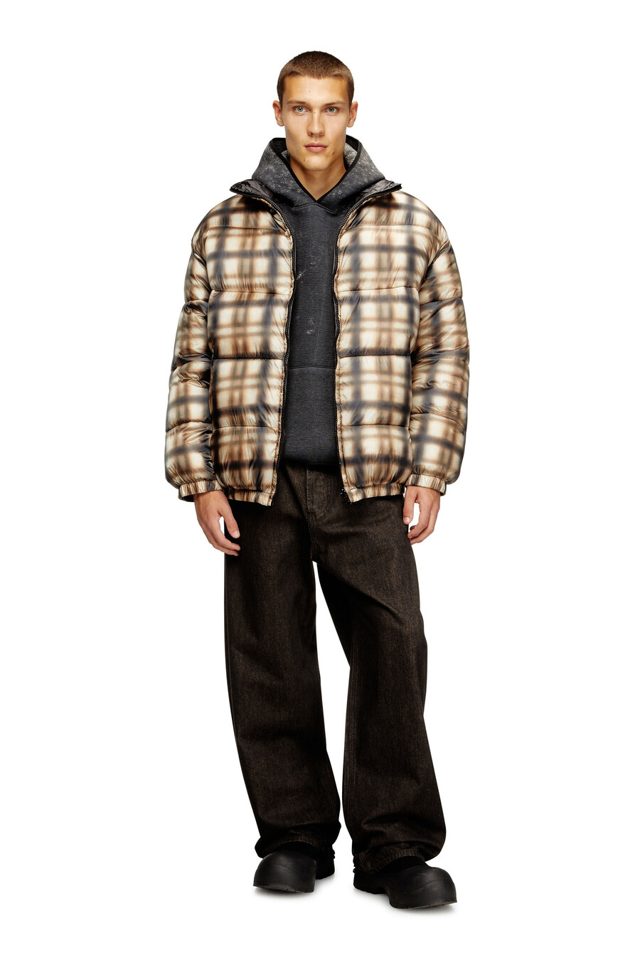 giubbotto bomber imbottito reversibile da uomo multicolore diesel