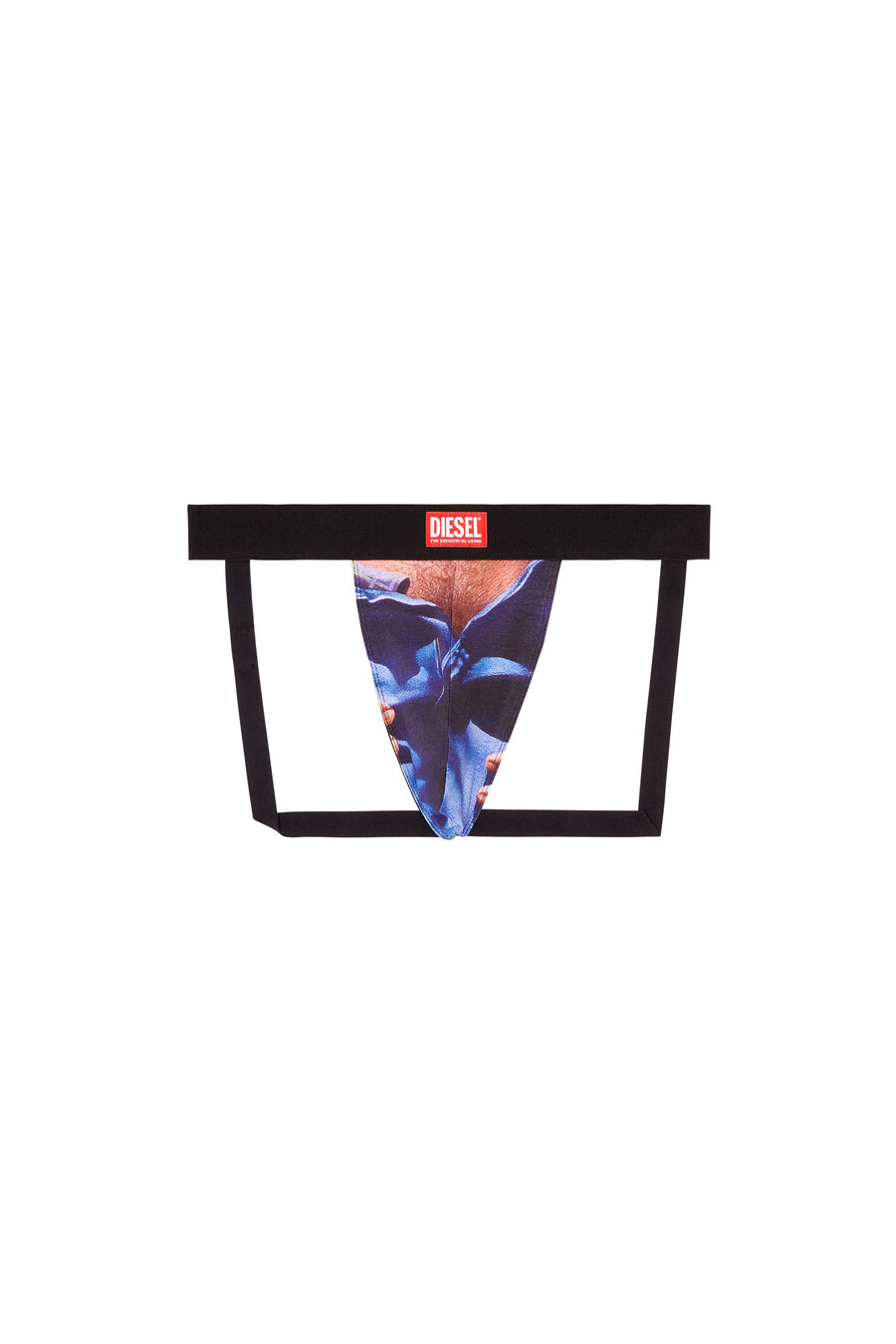 jock strap da uomo con stampa frontale blu diesel