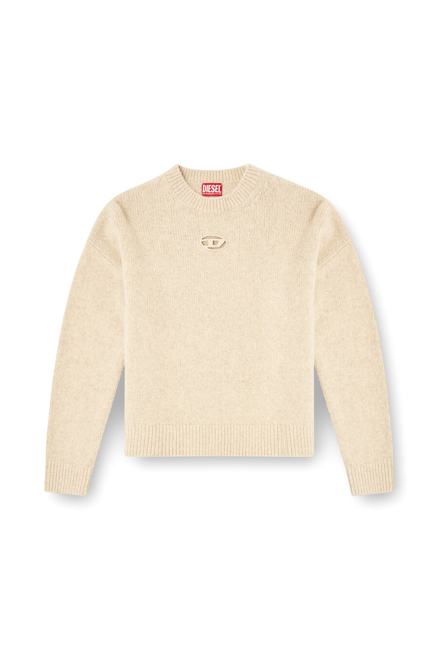 maglione da donna in misto lana e alpaca beige diesel