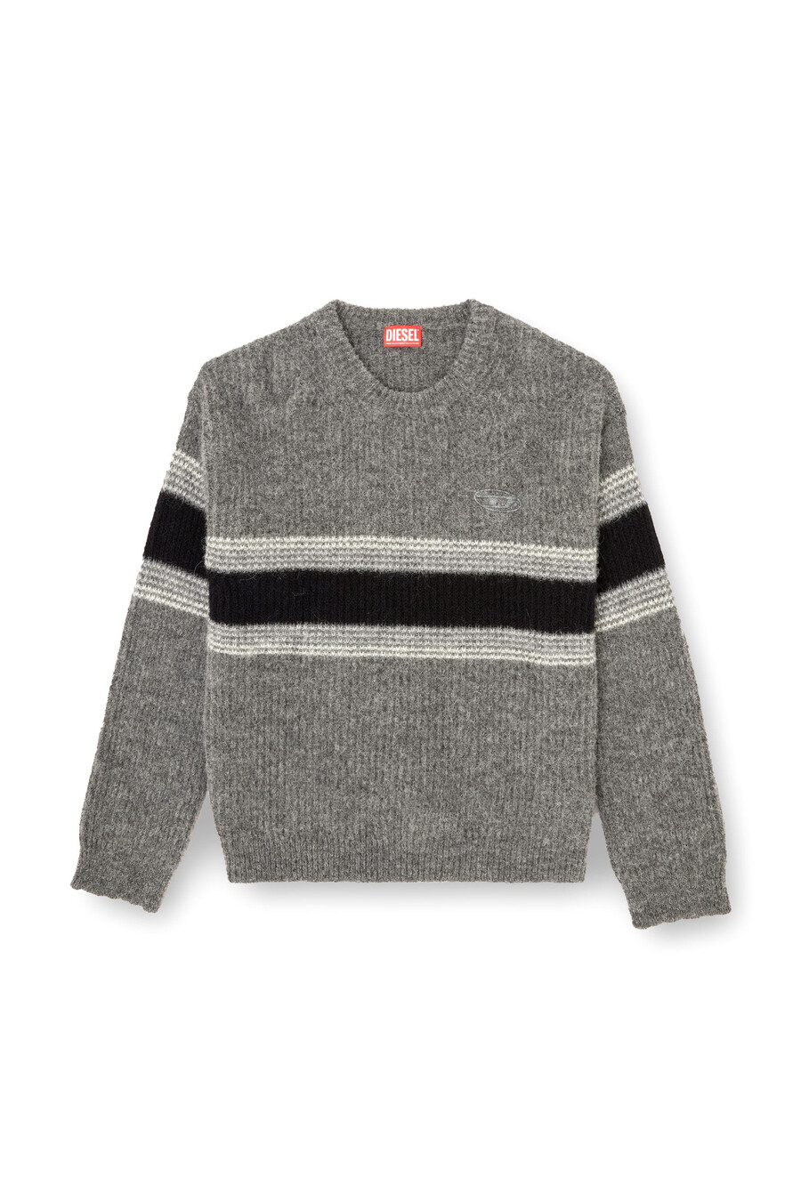 maglione a righe da uomo in misto alpaca multicolore diesel