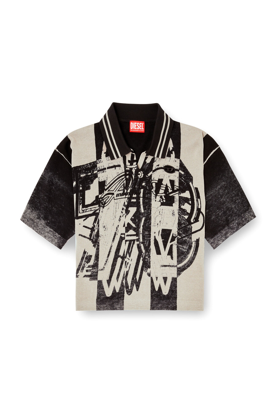 polo a righe da donna con logo 78 multicolore diesel