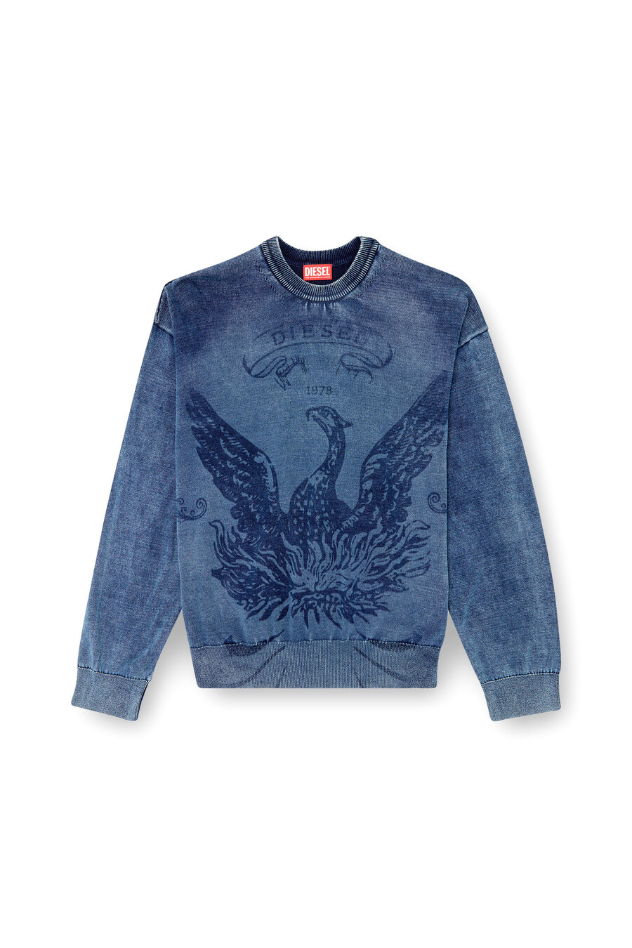maglione da uomo indigo con logo phoenix blu diesel
