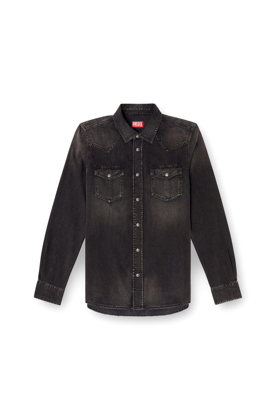 camicia in denim da uomo nero diesel