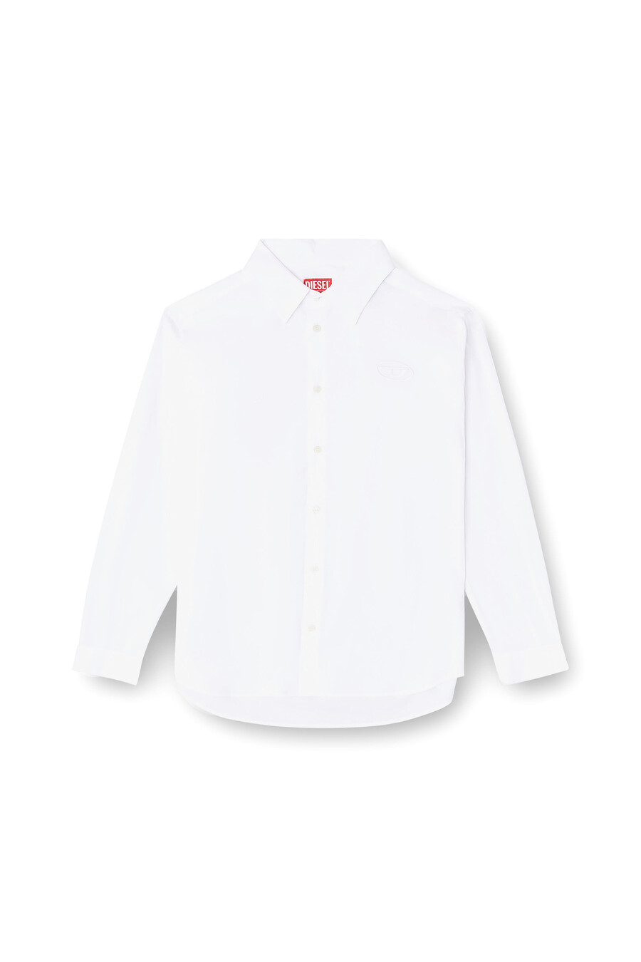 camicia da uomo in popeline elasticizzato con ricamo bianco diesel