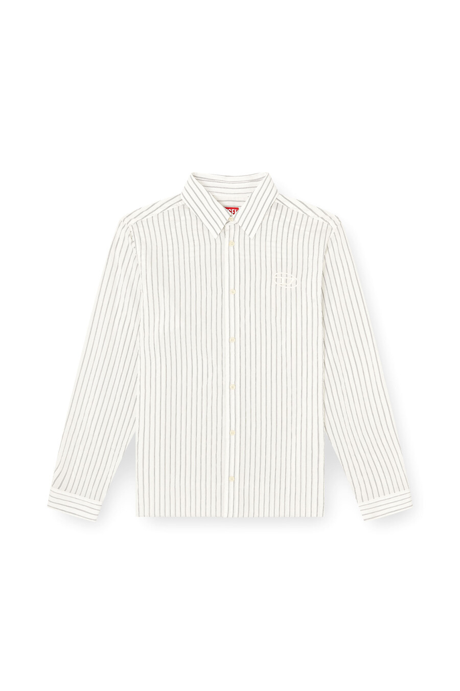 camicia da uomo in misto lana con ricamo oval d multicolore diesel