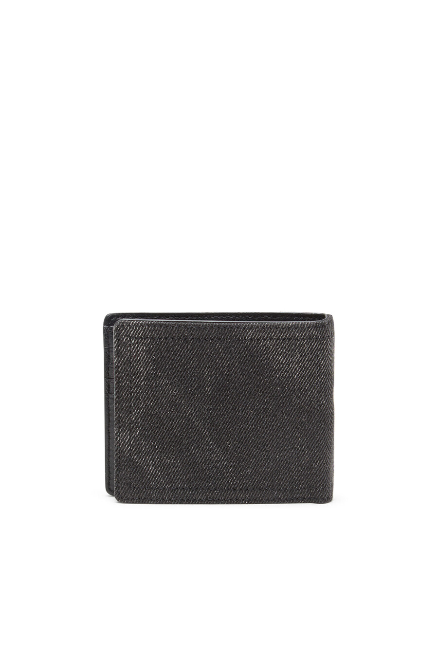 portafoglio da uomo in denim con logo nero diesel